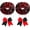 Red and Black, variant on Minzimin 4 Pcs 14" Cheerleading Pom Poms with Hair Bows | 2 Metallic Cheerleader Pompoms with Baton Handle, 2 Large Bows, for Cheering School Team Spirit Sports Games Dancing Party