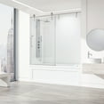 thumbnail image 4 of VIGO Hamilton 56 in. to 60 in. W&nbsp;x 68 in. H Aerodynamic Frameless Sliding Tub Door in Stainless Steel with Clear Glass-VG6049STCL6068, 4 of 9