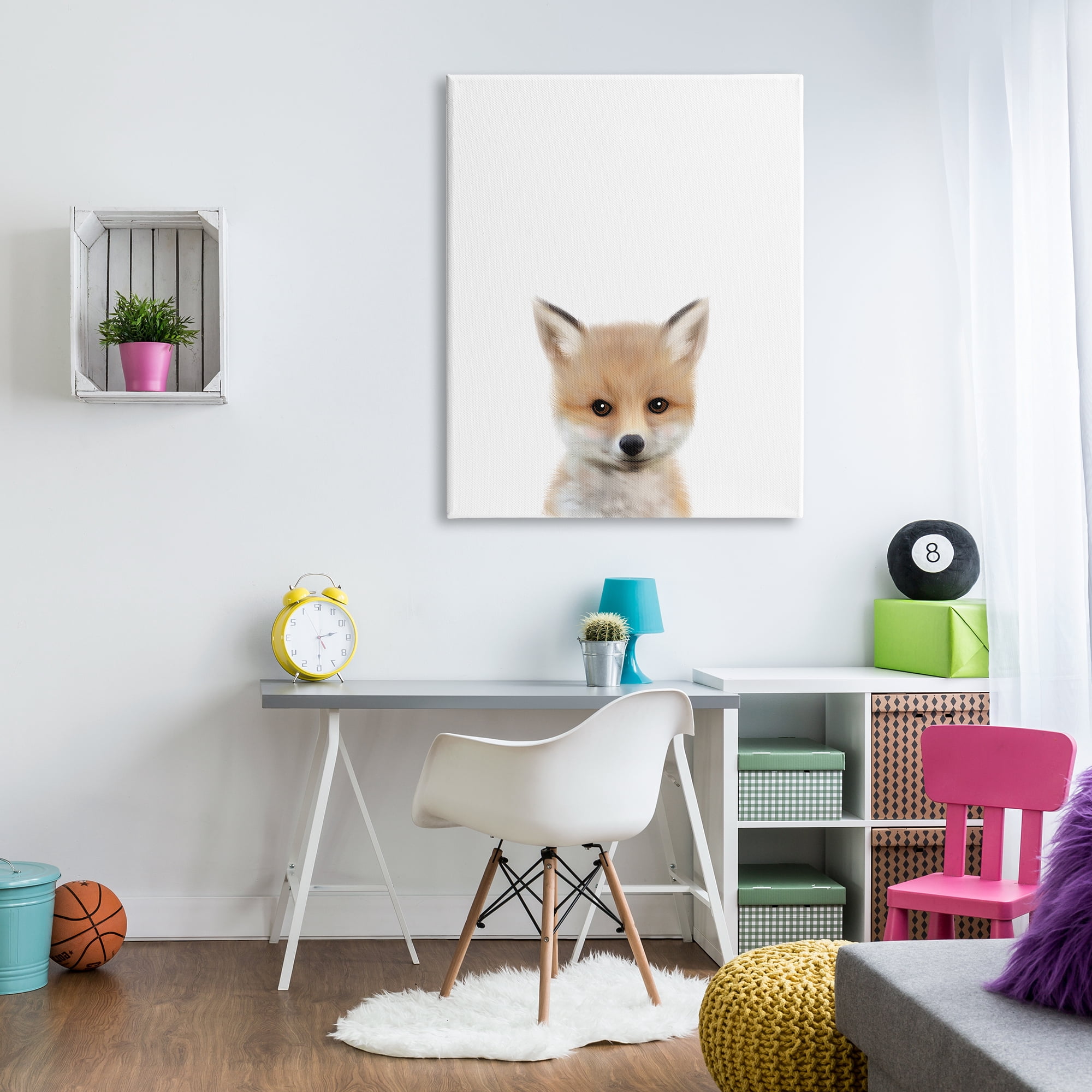 The Kids Room by Stupell Baby Fox Animal Kids Painting Super Canvas Wall Art by Leah Straatsma