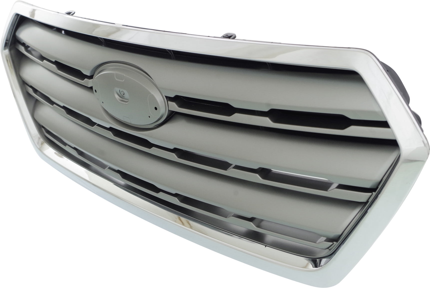 Grille Assembly Compatible With 2015-2017 Subaru Outback Painted Silver Shell with Gray Insert