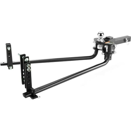 1,000 lbs Weight Distribution Hitch Kit with Sway Control – 2" Solid Steel Shank, 2-5/16" Ball – Heavy-Duty Trailer Hitch for Safe Towing