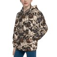 thumbnail image 2 of Picia Cute French Bulldog Pattern Youth Hoodie - Warm Pullover Sweatshirt with Kangaroo Pocket, Ideal for Boys and Girls-Medium, 2 of 6