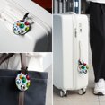 thumbnail image 6 of Football Set of 2pcs PU Leather Round Suitcase Tags with Privacy Cover and Name ID Tag - Ideal for Travel Luggage, Handbags, Backpacks, School Bags, 6 of 6
