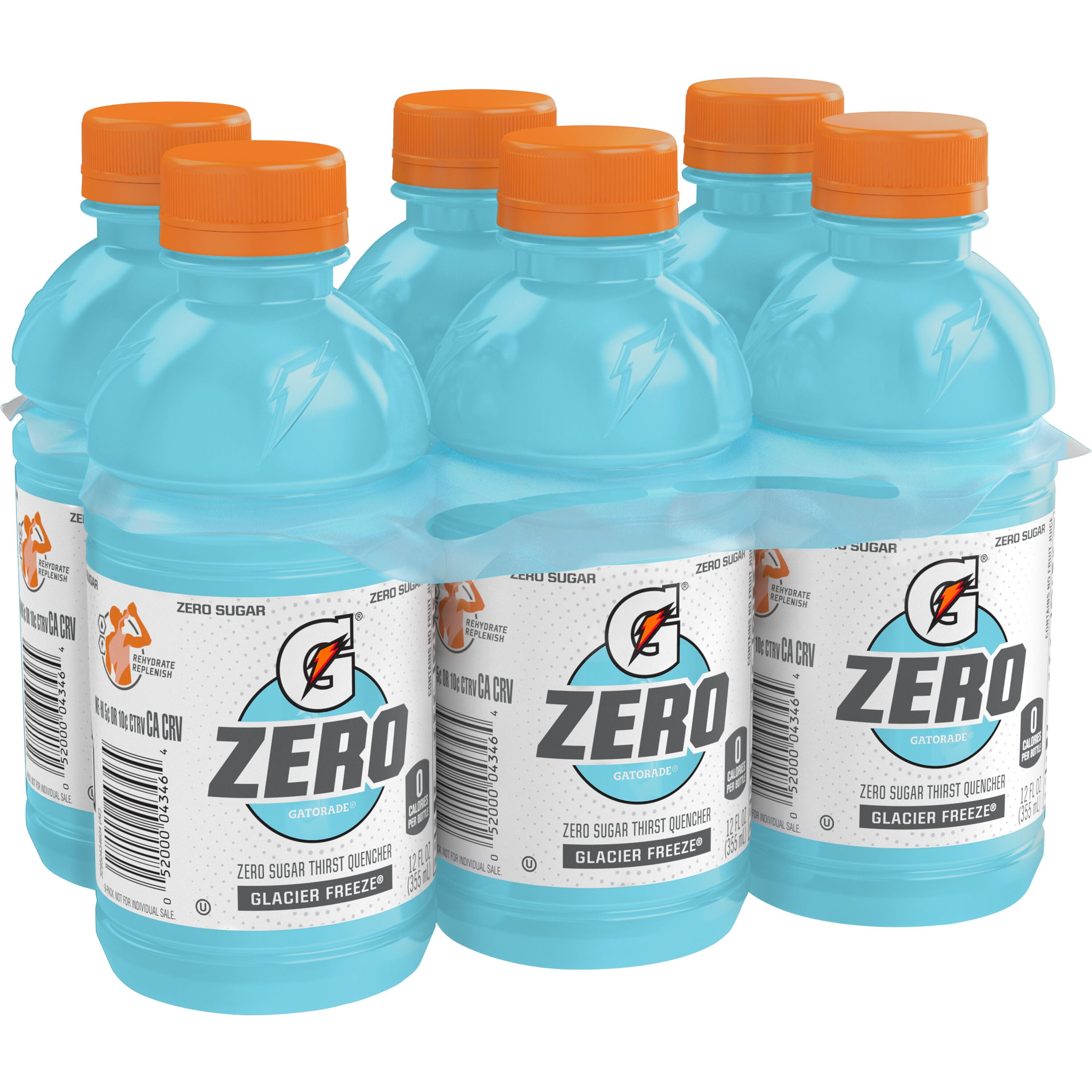 (4 pack) Gatorade Zero Sugar Thirst Quencher Glacier Freeze Sports Drink, 12 fl oz, 6 Count
