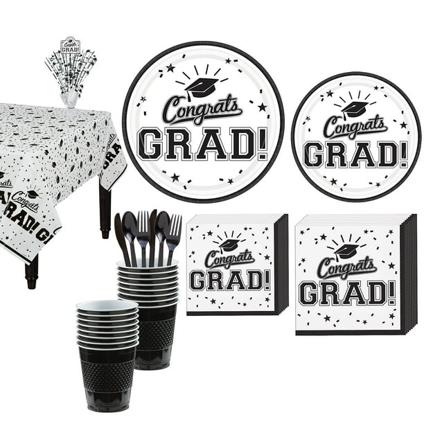 Party City Congrats Grad Graduation Tableware Kit for 18 Guests