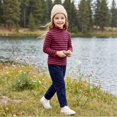 thumbnail image 3 of Girls Striped Turtleneck Shirt Kids Long Sleeve Mock Neck Layering Tee Fall Winter School Casual Top, 3 of 6