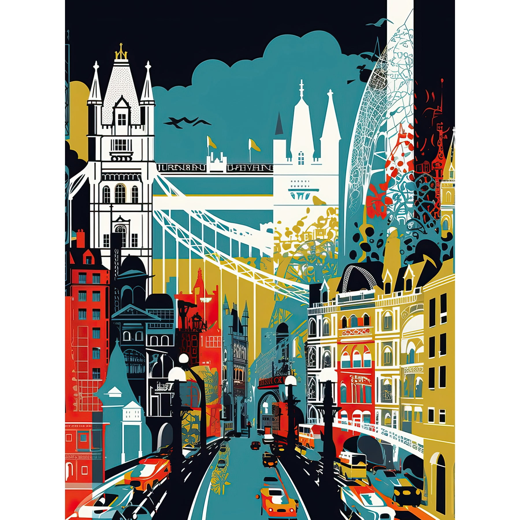 London Cityscape City Photography City 2024 Canvas Wall Art London Poster Print City Wall Art Art London Poster Decor Wall Art