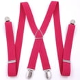 thumbnail image 1 of Sonducket Pantalones con tirantes Correa fotografía mujeres hombres Casual elástico cruzado pantalones Brace cinturón Clip para 160-195cm altura Accesorios de disfraces Rosa roja, 1 of 6