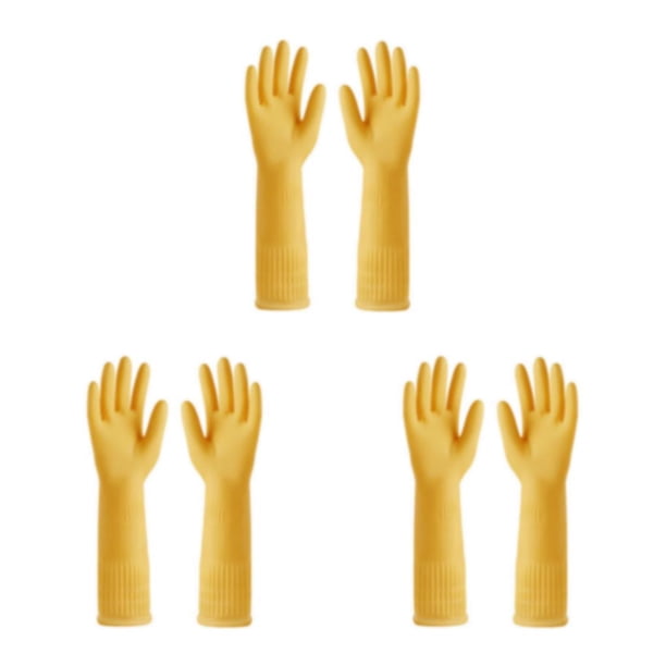 Toystoory 2X guantes de goma utensilio de cocina herramienta de jardinería extensión práctico impermeable multiusos guante de amarillo Type1 NO1