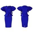 thumbnail image 3 of Women's Vintage Cap Sleeve Bodycon Peplum Business Formal Work Pencil Midi Dress, 3 of 8