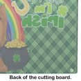 thumbnail image 5 of Black and Tan Full Coat Yorkshire Terrier St. Patrick's Day Glass Cutting Board Large 12 in x 15 in, 5 of 5