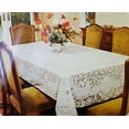 thumbnail image 4 of Alteza Cream / Ecru Color Lace Tablecloth. Floral Design. Square table topper (40" Square, Ecru), 4 of 4