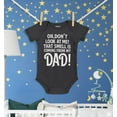 thumbnail image 3 of Shop4Ever Oh Don't Look at Me That Smell is My Dad Baby's Bodysuit Infant Cotton Romper 24 Months Black, 3 of 5