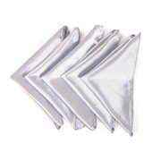 5-Pack Set Men's Solid Color Pocket Square Handkerchief - Diff Colors