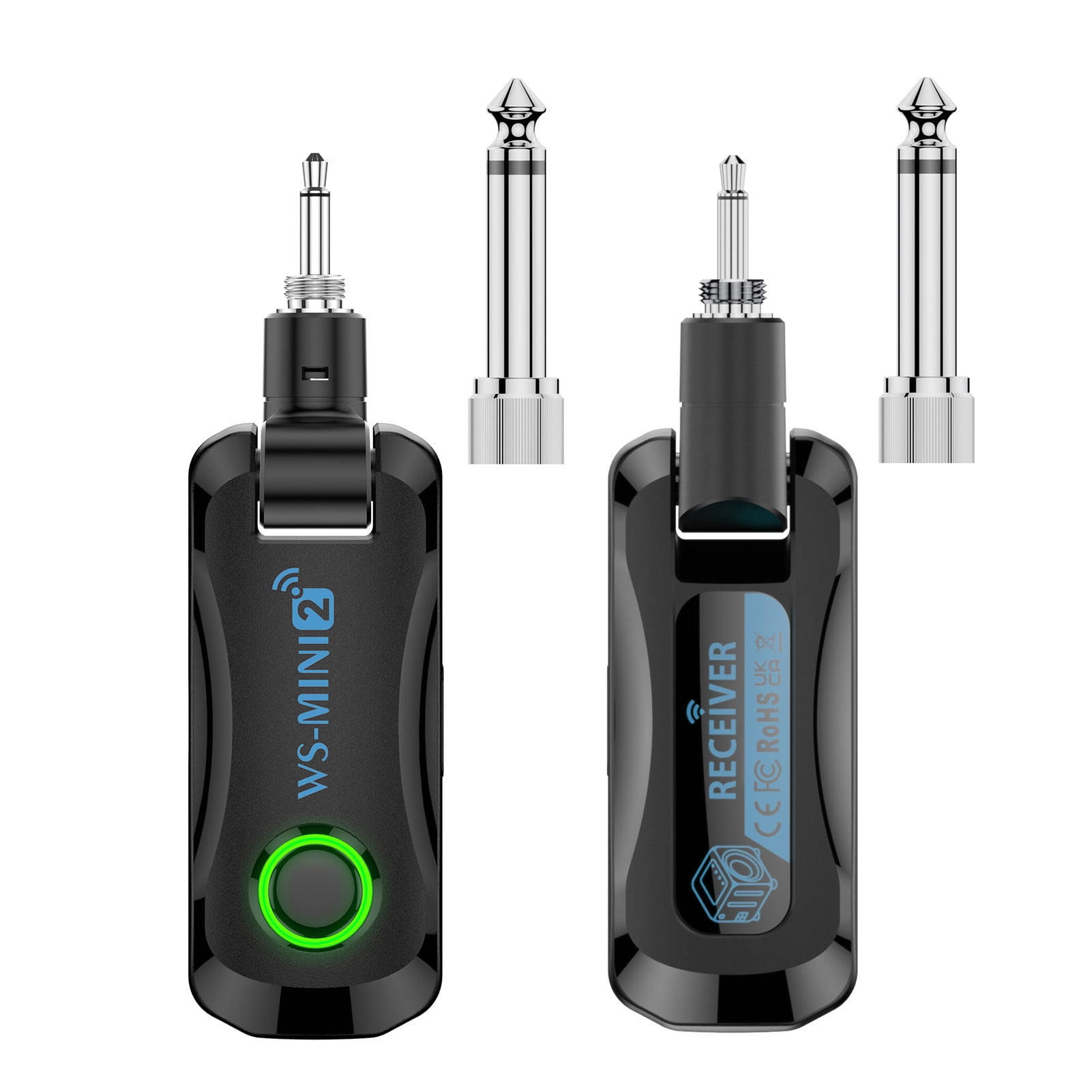 wireless guitar Wireless 2.4G Wireless Guitar System Rechargeable Portable Set with Charging Compartment Audio System 4 Channel Transmission 210-Degree Rotatable Plug and Play
