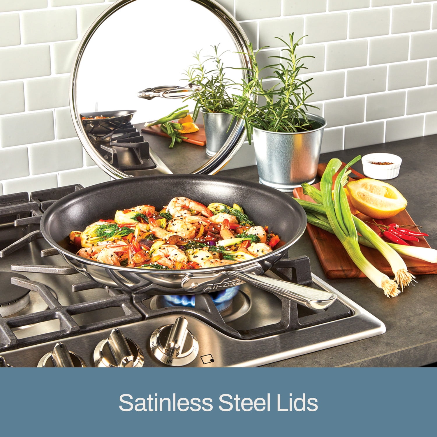 All-Clad D3 Stainless 3-Ply 10 Piece Nonstick Cookware Set - Thumbnail 4