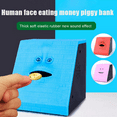 2021 Tiktok Same Style Piggy Bank, XGeek Funny Facebank Face Piggy Bank, with Sensor Coin Eating