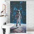 thumbnail image 4 of Space Astronaut Waterproof Polyester Quick-Drying Shower Curtain for Bathroom with 12 Hooks, 4 of 8