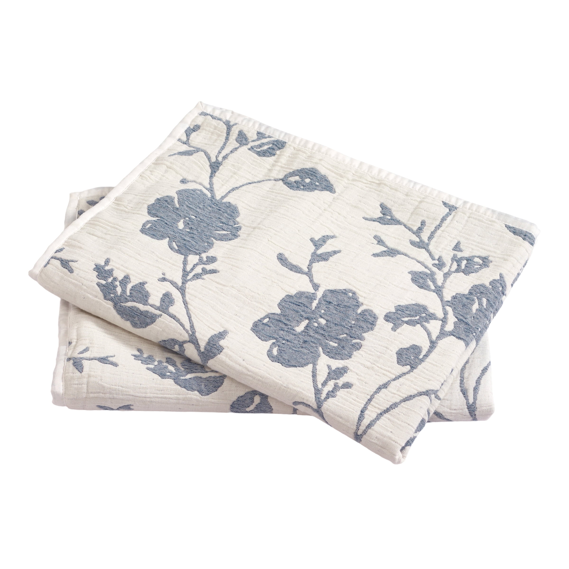 The Pioneer Woman Agatha Floral Gauze Pillow Sham, Standard, Blue Dust, 2 Pack