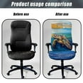 thumbnail image 4 of FKELYI Turtle Oil Painting Print Office Chair Cover Stretch Fabric Computer Chair Slipcover Washable Anti-Dust Rotating Chair Protector for Gaming Chair Home Decor, Small, 4 of 6