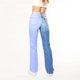 thumbnail image 3 of Pantalones ajustados de cintura alta NikouMX Pantalones casuales de pierna recta de dos tonos, 3 of 7