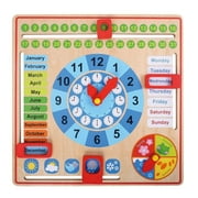 Pidoko Kids All About Today Calendar Board - My First Clock - PreSchool Educational & Learning Wooden Toy | Montessori Graduation Gifts For Toddlers Boys and Girls 3 Year Olds  