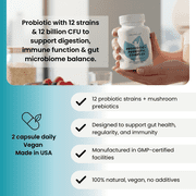 FOR LONG LIFE PROVEOTICS VEGAN PROBIOTIC SUPPLEMENT | Digestive Enzymes | Multi Enzymes with Prebiotics for Digestive Health for Women and Men