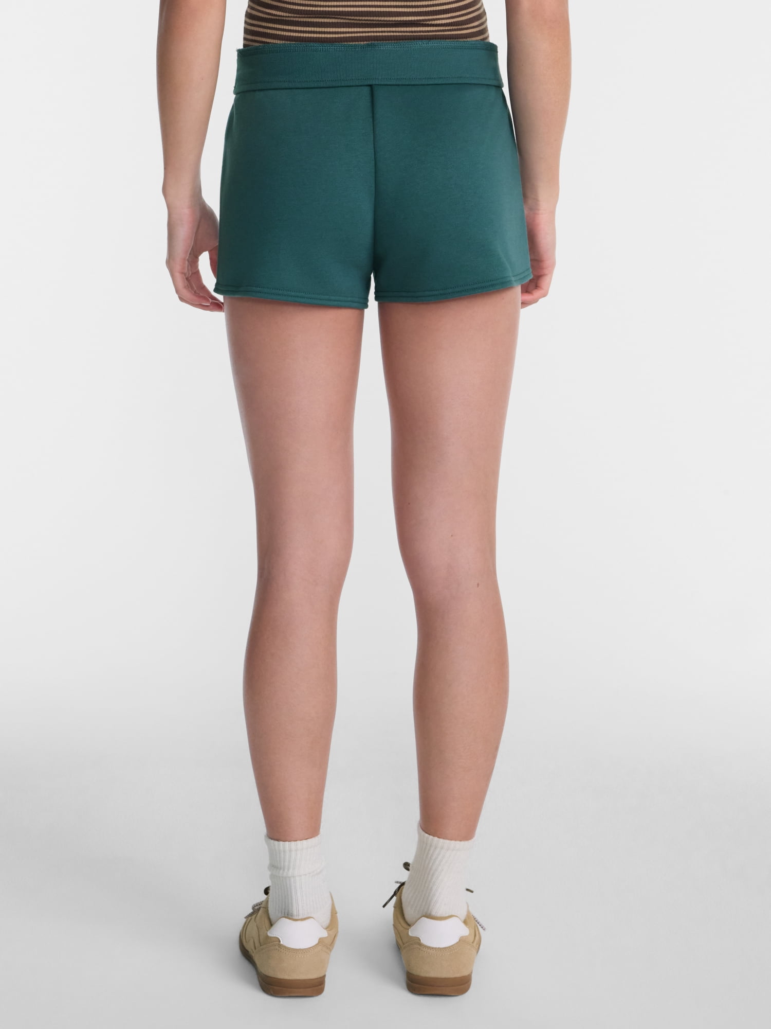 No Boundaries Fleece Shorts with Ribbed Waistband, Women's XXS-XXL