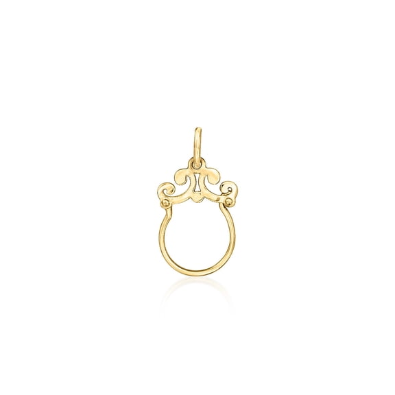 Ross-Simons Italian 14kt Yellow Gold Scrolled Charm Holder Pendant, Women's, Adult