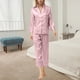 thumbnail image 2 of Pijama de manga larga con botones Gibobby Pijamas para mujer Conjunto de Pijamas de talla grande para mujer Pijamas informales Tirantes de encaje para mujer Beige XL, 2 of 4