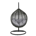 thumbnail image 4 of Contemporary Modern Urban Designer Outdoor Patio Balcony Garden Furniture Lounge Swing Chair, Fabric Steel Metal, Grey Gray, 4 of 6