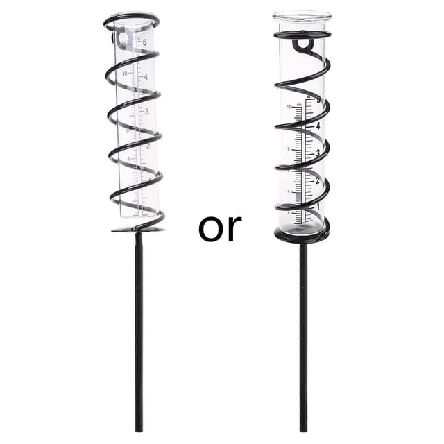 Rain Gauge S piral Rain Gauge Glass Replacement Tube with Stake Rain Water Meter Measuring Decor Yard Garden Outdoor