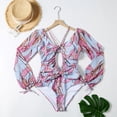 thumbnail image 5 of ZPAQI Conservative Bathing Suit Halterneck Swimsuit Puff Sleeve Swimwear Bikini Suit, 5 of 18