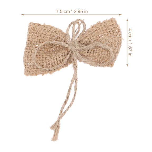 LOLIPPYY 12Pcs Rustic Burlap Bows Wedding Holiday Birthday Party Christmas Decoration