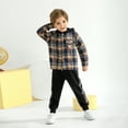thumbnail image 2 of Kids Toddler Boy Clothes Flannel Plaid Hoodied Tops + Casual Pants Infant Boys Fall Winter Outfits, 2 of 14