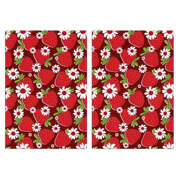 2 Pcs Funny Kitchen Towels,Strawberry Plants Fruit Microfiber Dish Towels,Kitchen Tea Towels,Kitchen Towel Set (18" X 26")
