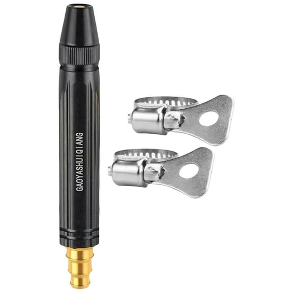 High Pressure Garden Hose Nozzle Spray For Car Washing And Outdoor Cleaning Includes 2 Clamps