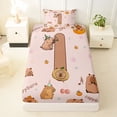 thumbnail image 3 of Erosebridal Brown Capybara Twin Sheet Sets for Kid, Initial I Letter Bedding, 3pcs, 3 of 5
