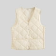 thumbnail image 2 of Htigea Womens Fleece Lined Vest Sleeveless Quilted Jackets Lightweight Winter Warm Vests with Pockets Beige S, 2 of 3