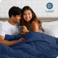 thumbnail image 4 of Bare Home Ultra-Soft Comforter Duvet Insert - Goose Down Alternative - Queen, Dark Blue, 4 of 5