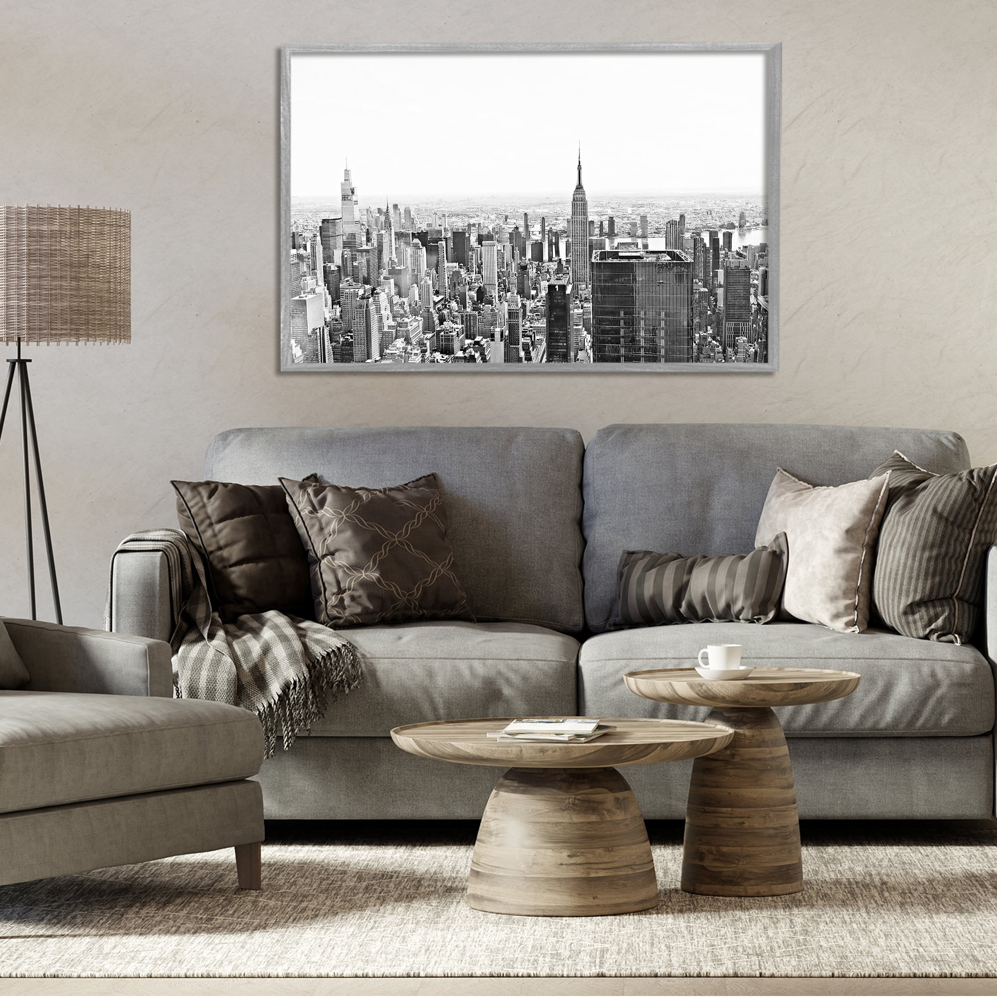 Stupell Industries New York City Scape View Gray Framed Giclee Art, design by Kali Wilson