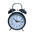 thumbnail image 4 of LLDYYDS Analog Alarm Clock Extra Loud Twin Bells Retro White 6 Inch Silent Non-Ticking Quartz Battery Operated with Backlight, Decorative Bedside Table Desk Vintage Clocks, 4 of 6