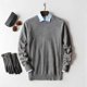thumbnail image 4 of Men Cashmere Sweater Autumn Winter Soft Warm Jersey Jumper Robe Hombre Pull Homme Hiver Pullover V-neck O-neck Knitted Sweaters, 4 of 5