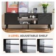 thumbnail image 2 of OCHAP TV Stand Cabinet Store Cabinets for 55'' TV, Wooden Furniture for Home Living Room, Office, Black, 2 of 6
