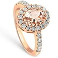 thumbnail image 3 of Pompeii 1 1/2 CT Oval Morganite & Diamond Halo Ring 14K Rose Gold (H/I,SI1-SI2), 3 of 4
