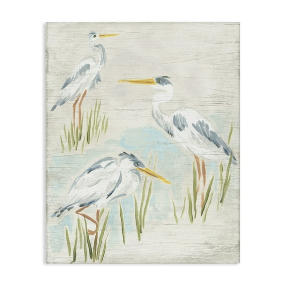 Stupell Industries Rustic Lake Birds Animals & Insects Painting Gallery Wrapped Canvas Art Print Wall Art, 16 x 20