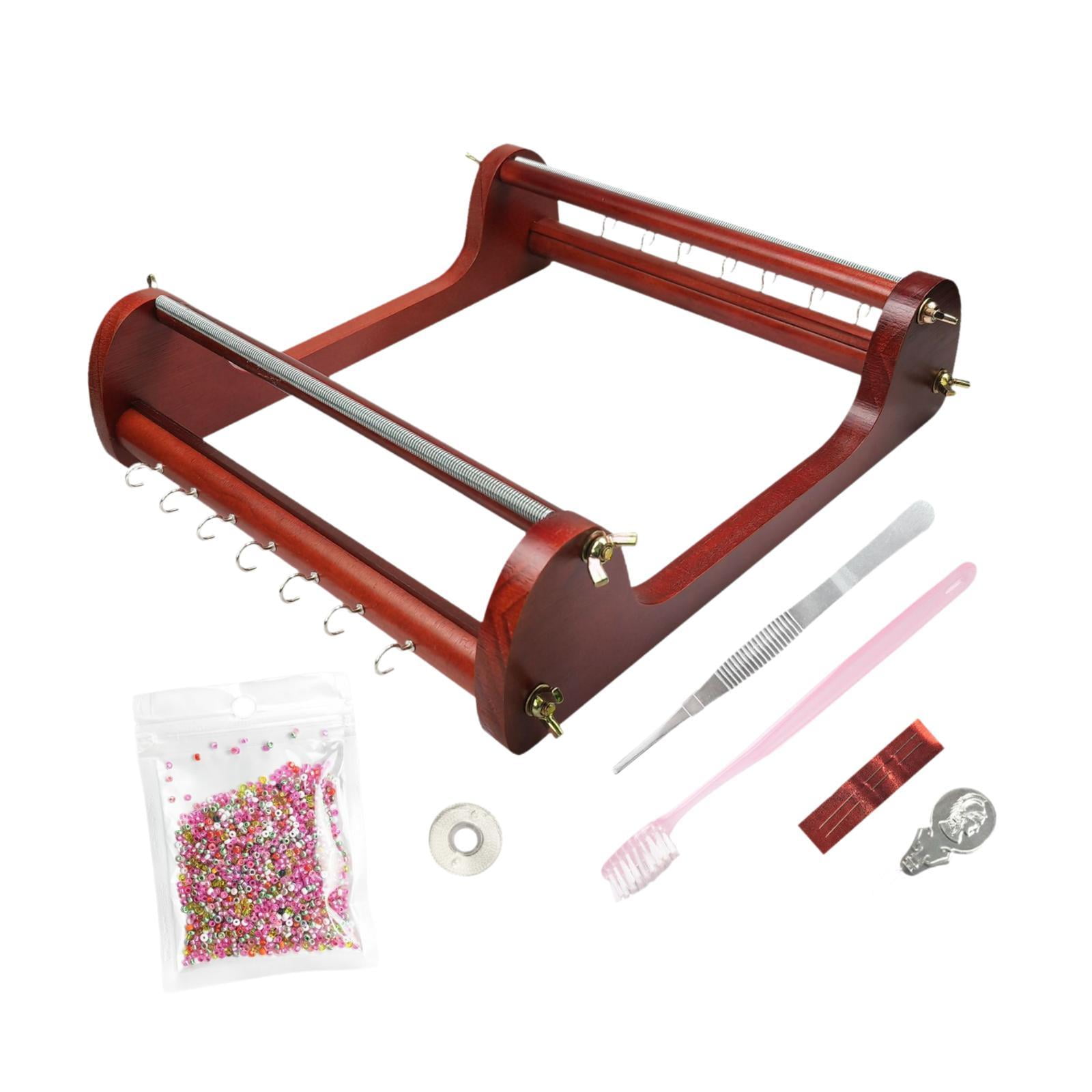 perfeclan Wood Beading Loom Kits for Beginners Beading Supplies Gifts with Beads Wood Bead Loom Set Jewelry Making for Handmade Earring
