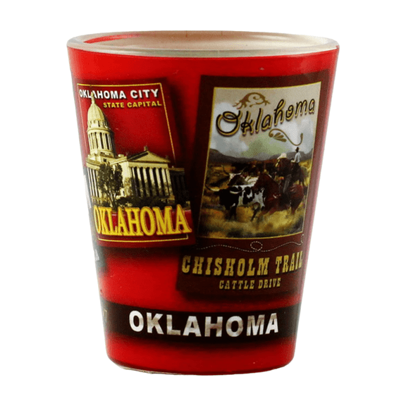 Oklahoma ST Poster Art Shot Glass