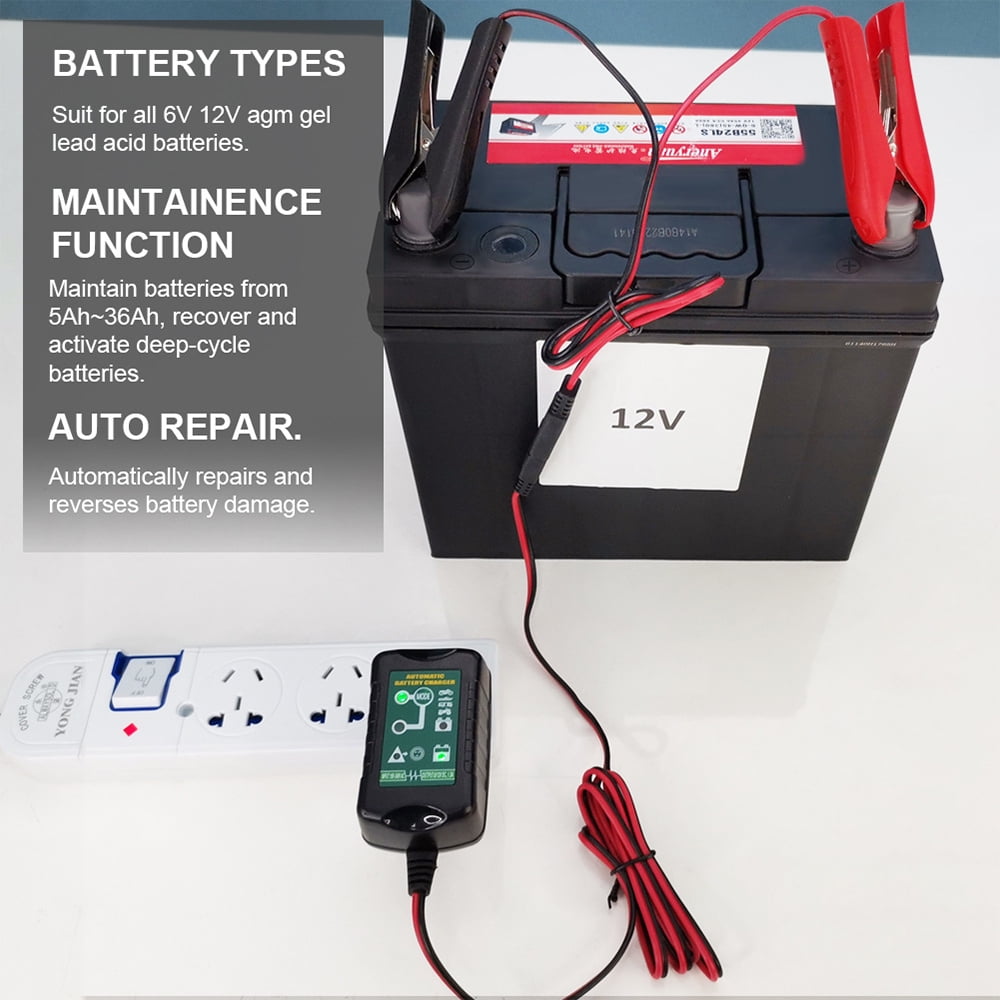 Welan 12V/6V Smart Battery Tender, 1.5A Battery Charger and Maintainer, Trickle Charger for Car Motorcycle