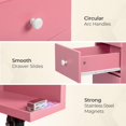 thumbnail image 4 of Zimtown Foldable Nail Table w/Dust Collector, 2 Shelves, Wheels & Drawers, Pink Manicure Desk, 4 of 10
